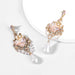 Wholesale blue pearl rhinestone earrings JDC-ES-JL913 Earrings 氿乐 pink Wholesale Jewelry JoyasDeChina Joyas De China