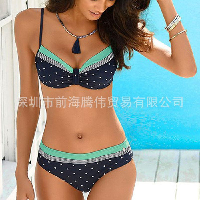 Bulk Jewelry Wholesale blue polyester bikini bodysuit JDC-SW-TW042 Wholesale factory from China YIWU China