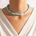 Wholesale blue resin single layer necklace JDC-NE-C170 NECKLACE 咏歌 19153-blue Wholesale Jewelry JoyasDeChina Joyas De China