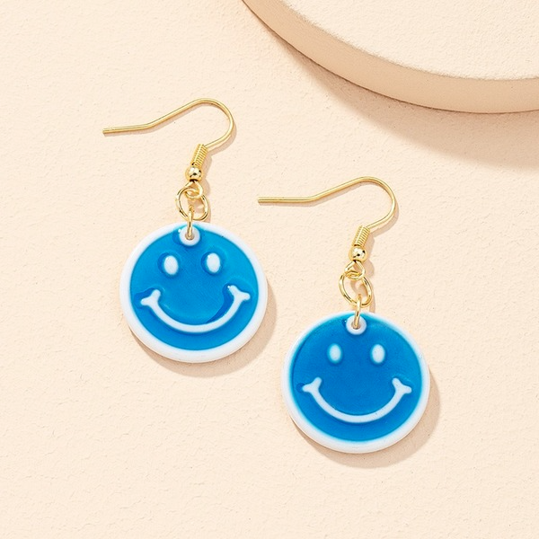Bulk Jewelry Wholesale blue resin smiley face earrings JDC-ES-GSAYN041 Wholesale factory from China YIWU China
