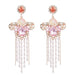 Wholesale Blue Rhinestone Tassel Earrings JDC-ES-JL924 Earrings 氿乐 pink Wholesale Jewelry JoyasDeChina Joyas De China