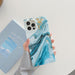 Wholesale blue silicone flow color marble iPhone 12ProMax square phone case JDC-PC-SC008 Phone Case JoyasDeChina Flowing gold marble iphone12/12pro Wholesale Jewelry JoyasDeChina Joyas De China