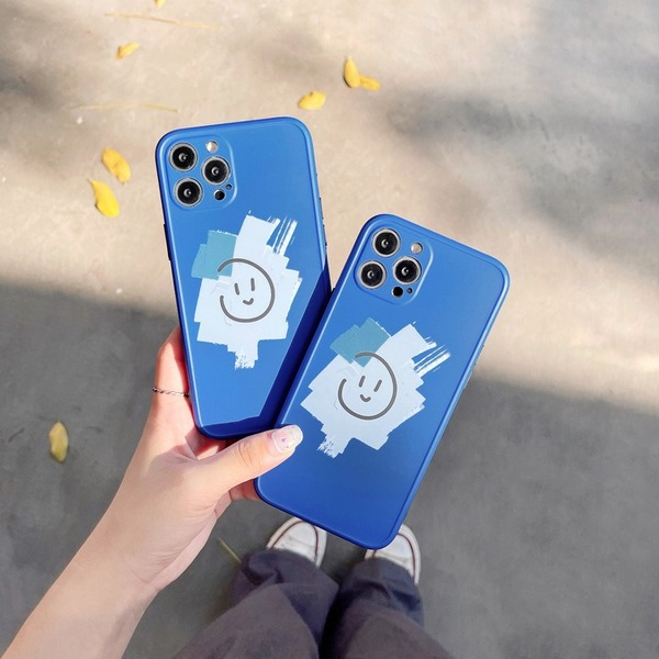 Bulk Jewelry Wholesale blue silicone smiley face for iPhone12pro/max apple 11 phone case JDC-PC-SC003 Wholesale factory from China YIWU China