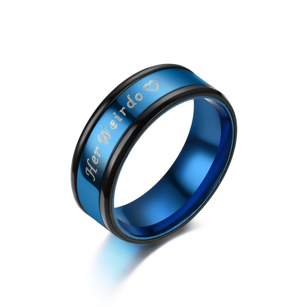 Bulk Jewelry Wholesale blue stainless steel couple to ring JDC-RS-GSTH001 Wholesale factory from China YIWU China
