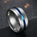 Wholesale blue stainless steel ring JDC-RS-RXSFL009 Rings 尚芙乐 blue steel color 7 Wholesale Jewelry JoyasDeChina Joyas De China