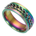 Wholesale blue stainless steel rotating ring JDC-RS-RXSFL010 Rings 尚芙乐 Wholesale Jewelry JoyasDeChina Joyas De China