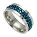 Wholesale blue stainless steel rotating ring JDC-RS-RXSFL010 Rings 尚芙乐 Blue 7 Wholesale Jewelry JoyasDeChina Joyas De China