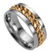 Wholesale blue stainless steel rotating ring JDC-RS-RXSFL010 Rings 尚芙乐 Golden 7 Wholesale Jewelry JoyasDeChina Joyas De China