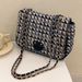 Bulk Jewelry Wholesale blue woolen material chain one-shoulder slant bag JDC-LB-ZM066 Wholesale factory from China YIWU China