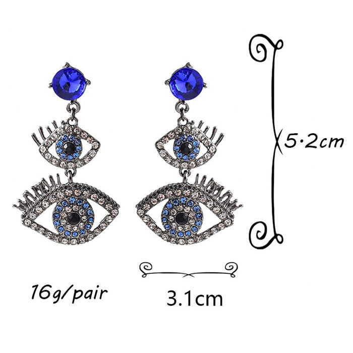 Wholesale Blue Zircon devil's eye Earrings JDC-ES-SK063 Earrings 深刻 Wholesale Jewelry JoyasDeChina Joyas De China