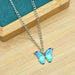 Wholesale Bohemian Alloy Butterfly Pendant Necklaces JDC-NE-XC216 Necklaces 夏晨 green Wholesale Jewelry JoyasDeChina Joyas De China
