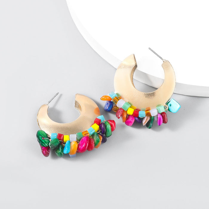 Wholesale Bohemian Alloy Resin Earrings JDC-ES-JL747 Earrings 氿乐 color Wholesale Jewelry JoyasDeChina Joyas De China