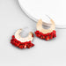 Wholesale Bohemian Alloy Resin Earrings JDC-ES-JL747 Earrings 氿乐 red Wholesale Jewelry JoyasDeChina Joyas De China