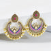Wholesale Bohemian Alloy Round Earrings JDC-ES-Yunl002 Earrings 云罗 purple Wholesale Jewelry JoyasDeChina Joyas De China