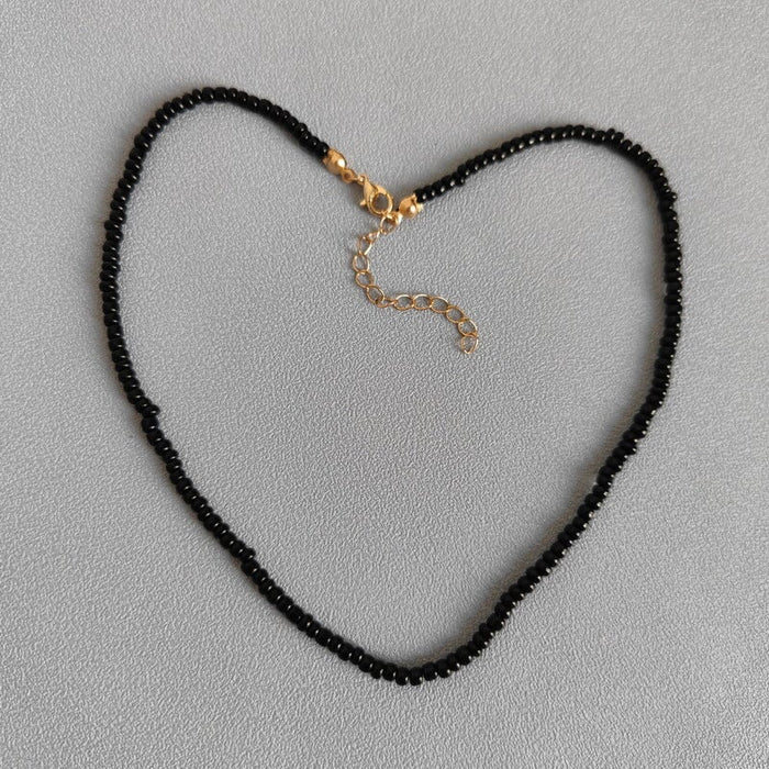 Wholesale Bohemian colored rice Bead Necklace JDC-NE-YinH007 Necklaces 颖皓 hei Wholesale Jewelry JoyasDeChina Joyas De China