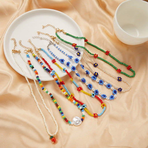 Wholesale Bohemian fashion rice beads beach neck chain JDC-NE-YinH002 necklaces 颖皓 Wholesale Jewelry JoyasDeChina Joyas De China
