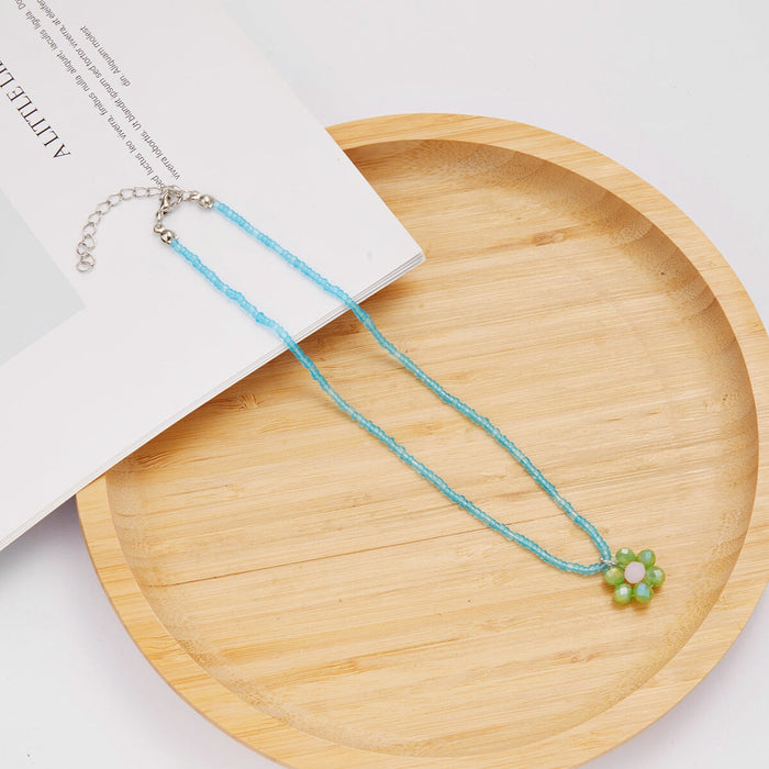 Wholesale Bohemian style rice Bead Flower Fashion Necklace JDC-NE-YinH005 Necklaces 颖皓 Wholesale Jewelry JoyasDeChina Joyas De China