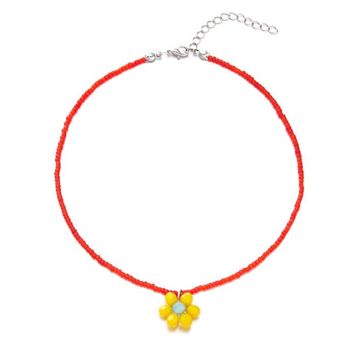 Wholesale Bohemian style rice Bead Flower Fashion Necklace JDC-NE-YinH005 Necklaces 颖皓 Wholesale Jewelry JoyasDeChina Joyas De China