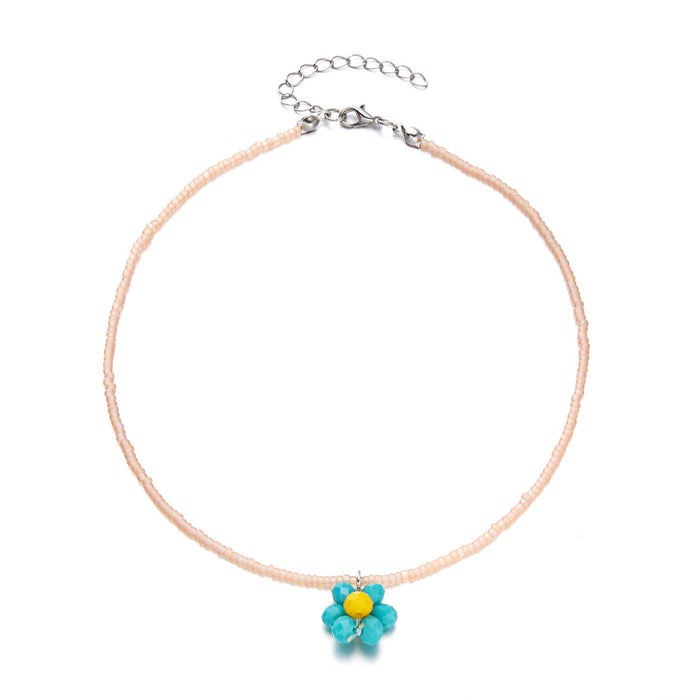 Wholesale Bohemian style rice Bead Flower Fashion Necklace JDC-NE-YinH005 Necklaces 颖皓 Wholesale Jewelry JoyasDeChina Joyas De China
