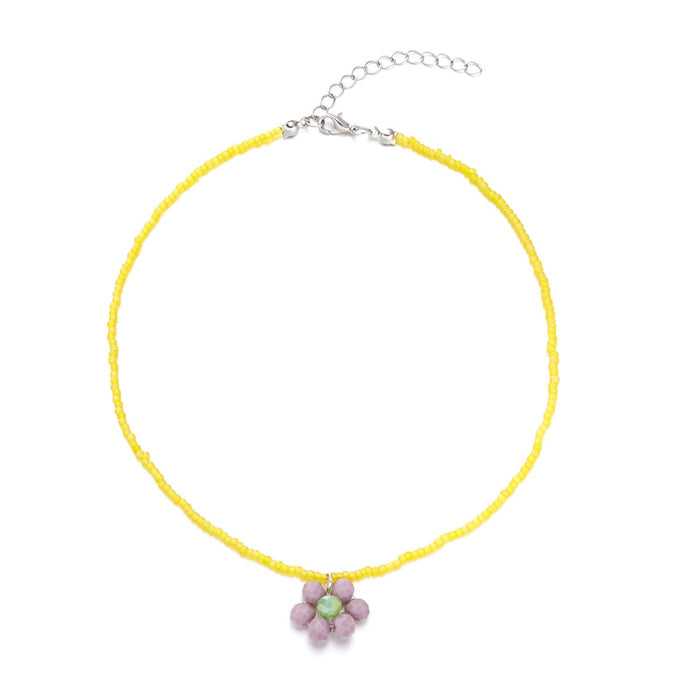 Wholesale Bohemian style rice Bead Flower Fashion Necklace JDC-NE-YinH005 Necklaces 颖皓 Wholesale Jewelry JoyasDeChina Joyas De China
