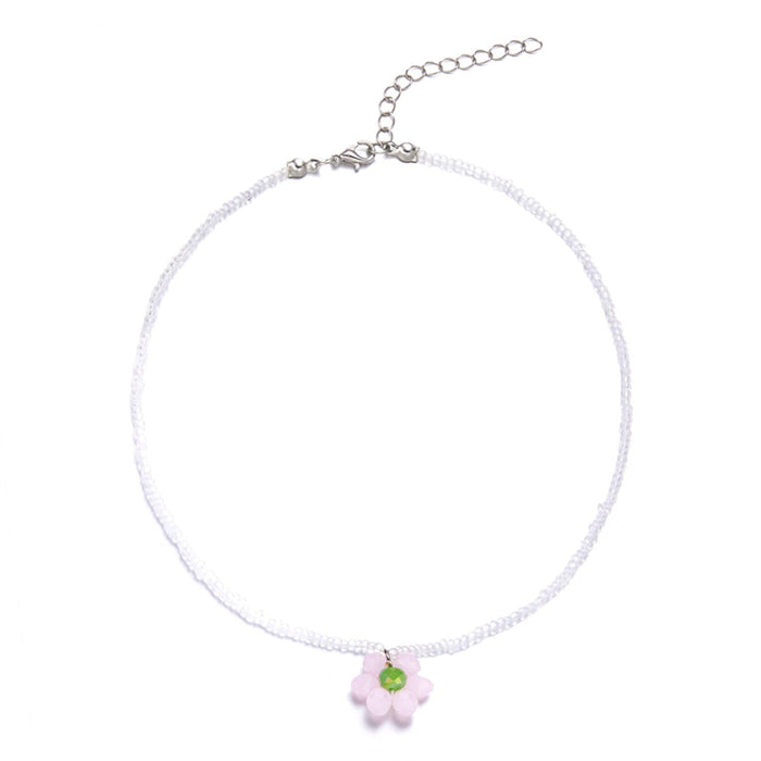 Wholesale Bohemian style rice Bead Flower Fashion Necklace JDC-NE-YinH005 Necklaces 颖皓 Wholesale Jewelry JoyasDeChina Joyas De China