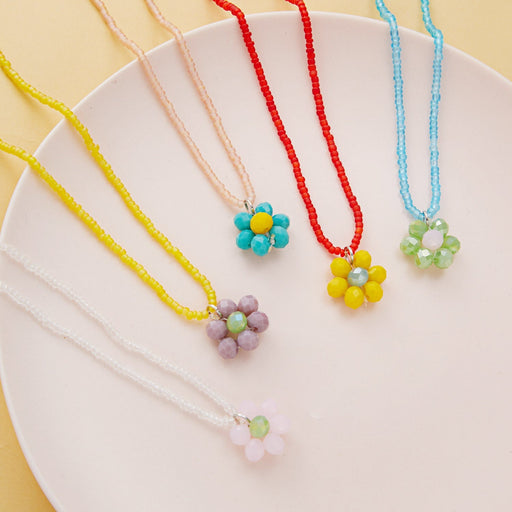 Wholesale Bohemian style rice Bead Flower Fashion Necklace JDC-NE-YinH005 Necklaces 颖皓 Wholesale Jewelry JoyasDeChina Joyas De China