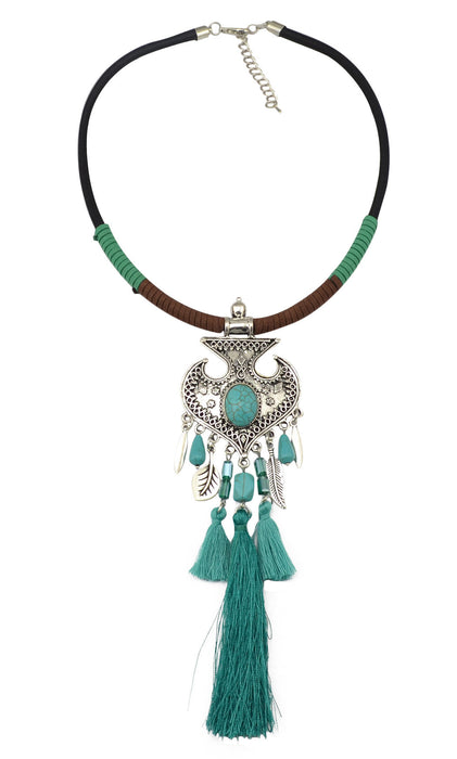 Wholesale Bohemian Turquoise Alloy Necklaces JDC-NE-Yunl011 Necklaces 云罗 Wholesale Jewelry JoyasDeChina Joyas De China
