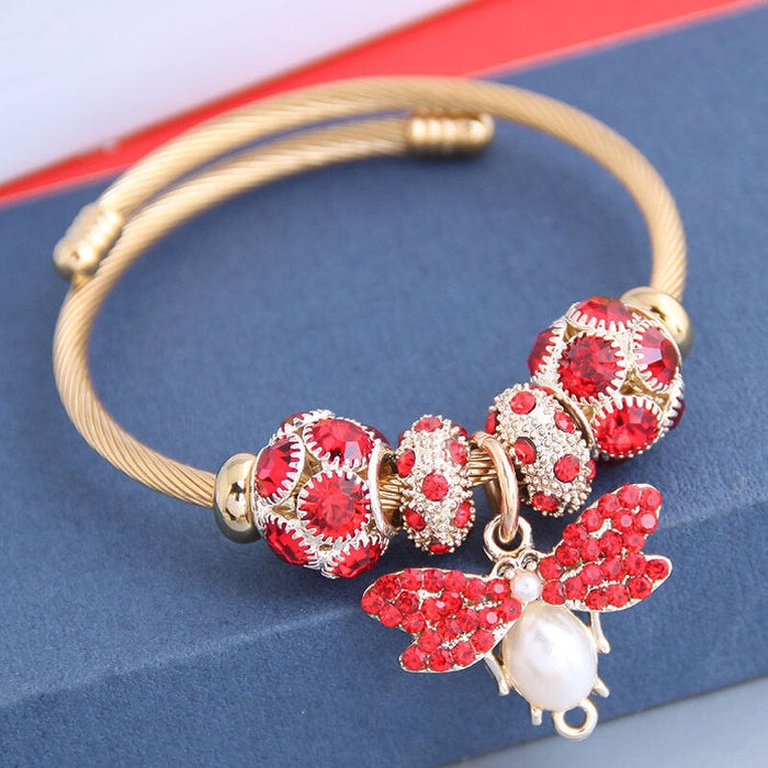Wholesale bohemian wind multilayer pearl alloy bracelet JDC-BT-WY099 Bracelet 威扬 Pink Wholesale Jewelry JoyasDeChina Joyas De China