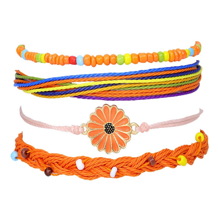 Wholesale Boho Alloy Beaded Cotton Thread Braided Bracelet JDC-BT-Yiye005 Bracelet 益烨 40-3/9-7/34-1/33-4 Wholesale Jewelry JoyasDeChina Joyas De China