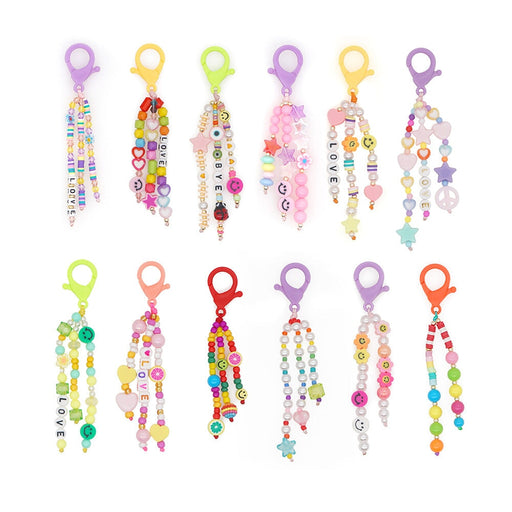 Wholesale Boho Beads Acrylic Beaded Lanyard Keychain JDC-KC-Yuxz005 Keychains 煜星珠 Wholesale Jewelry JoyasDeChina Joyas De China