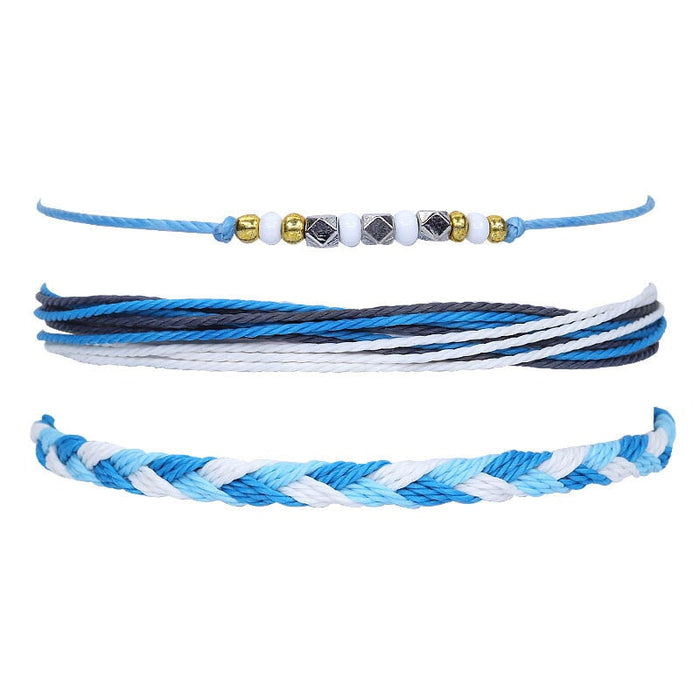 Wholesale Boho Crystal Waterproof Wax Thread Shell Braided Bracelet JDC-BT-Yiye009 Bracelet 益烨 Wholesale Jewelry JoyasDeChina Joyas De China