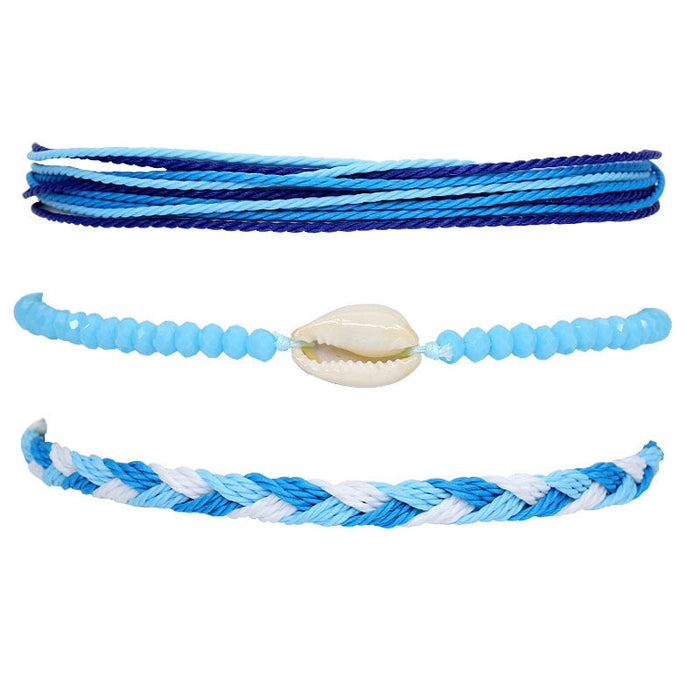 Wholesale Boho Crystal Waterproof Wax Thread Shell Braided Bracelet JDC-BT-Yiye009 Bracelet 益烨 Wholesale Jewelry JoyasDeChina Joyas De China