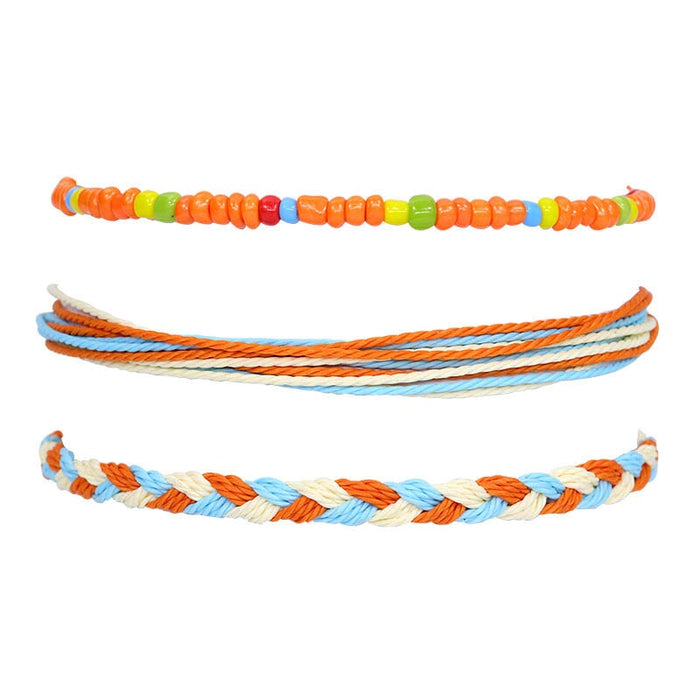 Wholesale Boho Crystal Waterproof Wax Thread Shell Braided Bracelet JDC-BT-Yiye009 Bracelet 益烨 Wholesale Jewelry JoyasDeChina Joyas De China