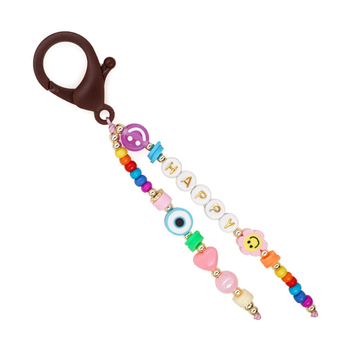 Wholesale Boho Handwoven Devil's Eye Rice Beads Acrylic Beaded Lanyard Keychain JDC-KC-Yuxz009 Keychains 煜星珠 QT-K210226B Wholesale Jewelry JoyasDeChina Joyas De China