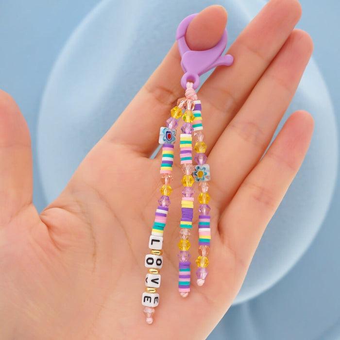 Wholesale Boho Resin Soft Pottery Hand Woven Beaded Flower Smiley Lanyard Keychain JDC-KC-Yuxz001 Keychains 煜星珠 C-K210008A Wholesale Jewelry JoyasDeChina Joyas De China
