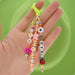 Wholesale Boho Resin Soft Pottery Hand Woven Beaded Flower Smiley Lanyard Keychain JDC-KC-Yuxz001 Keychains 煜星珠 QT-K210157A Wholesale Jewelry JoyasDeChina Joyas De China