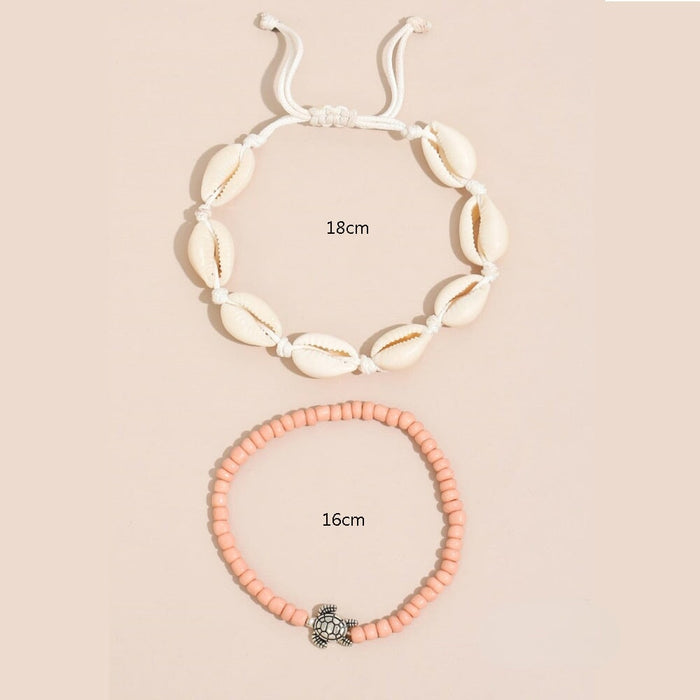 Wholesale Boho Shell Turtle Beaded Alloy Anklet JDC-AS-YeB009 anklets 烨贝 Wholesale Jewelry JoyasDeChina Joyas De China