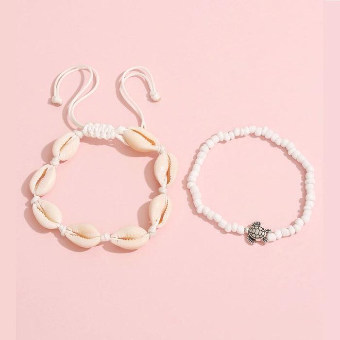 Wholesale Boho Shell Turtle Beaded Alloy Anklet JDC-AS-YeB009 anklets 烨贝 Wholesale Jewelry JoyasDeChina Joyas De China