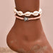 Wholesale Boho Shell Turtle Beaded Alloy Anklet JDC-AS-YeB009 anklets 烨贝 AF149-01 Watermelon Red Wholesale Jewelry JoyasDeChina Joyas De China