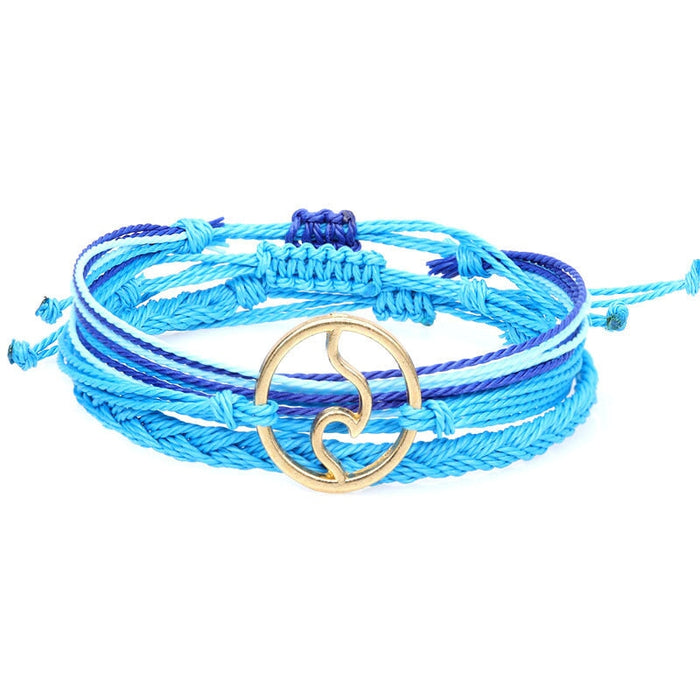 Wholesale Boho Wax Thread Braided Wave Bracelet JDC-BT-Yiye007 Bracelet 益烨 Wholesale Jewelry JoyasDeChina Joyas De China