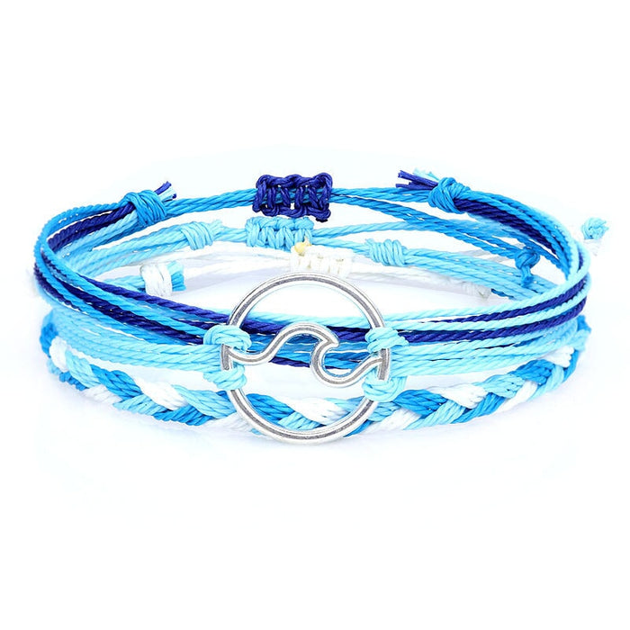 Wholesale Boho Wax Thread Braided Wave Bracelet JDC-BT-Yiye007 Bracelet 益烨 9-33/35-10/18-3 Wholesale Jewelry JoyasDeChina Joyas De China