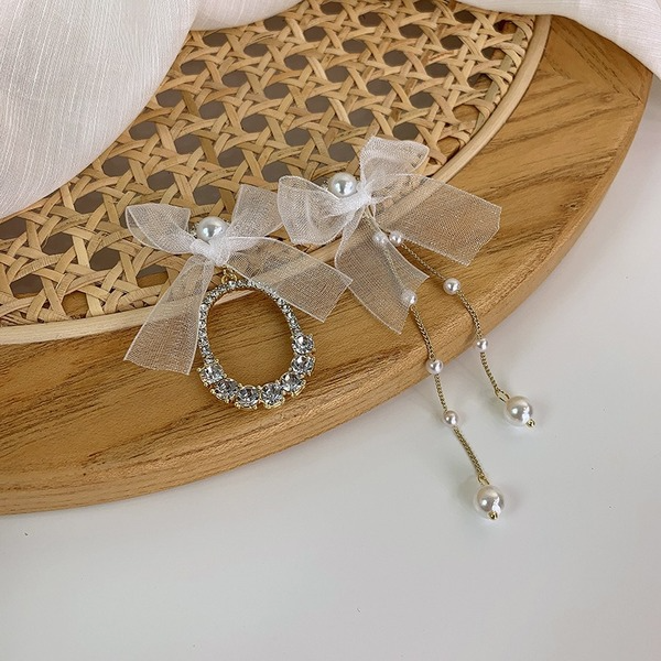 Wholesale bow asymmetric alloy earrings JDC-ES-W402 Earrings JoyasDeChina Wholesale Jewelry JoyasDeChina Joyas De China