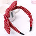 Wholesale bow dot stripe hair hoop JDC-HD-GSQY043 Headband JoyasDeChina stripe red Wholesale Jewelry JoyasDeChina Joyas De China