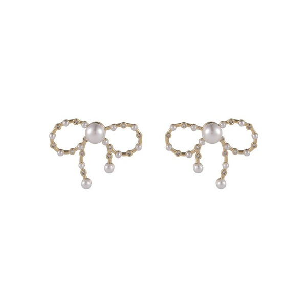 Wholesale bow pearl earrings JDC-ES-W338 Earrings JoyasDeChina Wholesale Jewelry JoyasDeChina Joyas De China