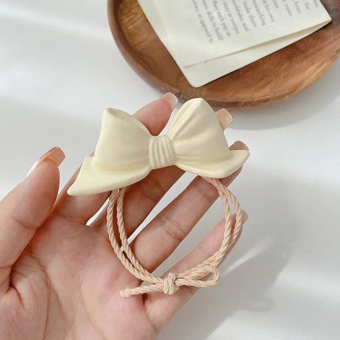 Wholesale Bow Resin Plastic Hair Scrunchies JDC-HS-QiuC003 Hair Scrunchies 秋澈 beige Wholesale Jewelry JoyasDeChina Joyas De China