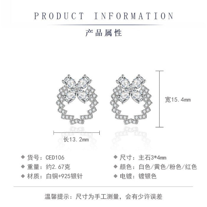 Wholesale bow silver plated red stud earrings JDC-ES-BZ004 Earrings 标志 Wholesale Jewelry JoyasDeChina Joyas De China
