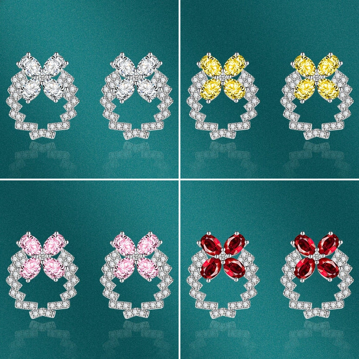 Wholesale bow silver plated red stud earrings JDC-ES-BZ004 Earrings 标志 Wholesale Jewelry JoyasDeChina Joyas De China