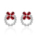 Wholesale bow silver plated red stud earrings JDC-ES-BZ004 Earrings 标志 Red Wholesale Jewelry JoyasDeChina Joyas De China