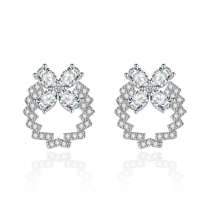 Wholesale bow silver plated red stud earrings JDC-ES-BZ004 Earrings 标志 White Wholesale Jewelry JoyasDeChina Joyas De China