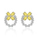 Wholesale bow silver plated red stud earrings JDC-ES-BZ004 Earrings 标志 yellow Wholesale Jewelry JoyasDeChina Joyas De China